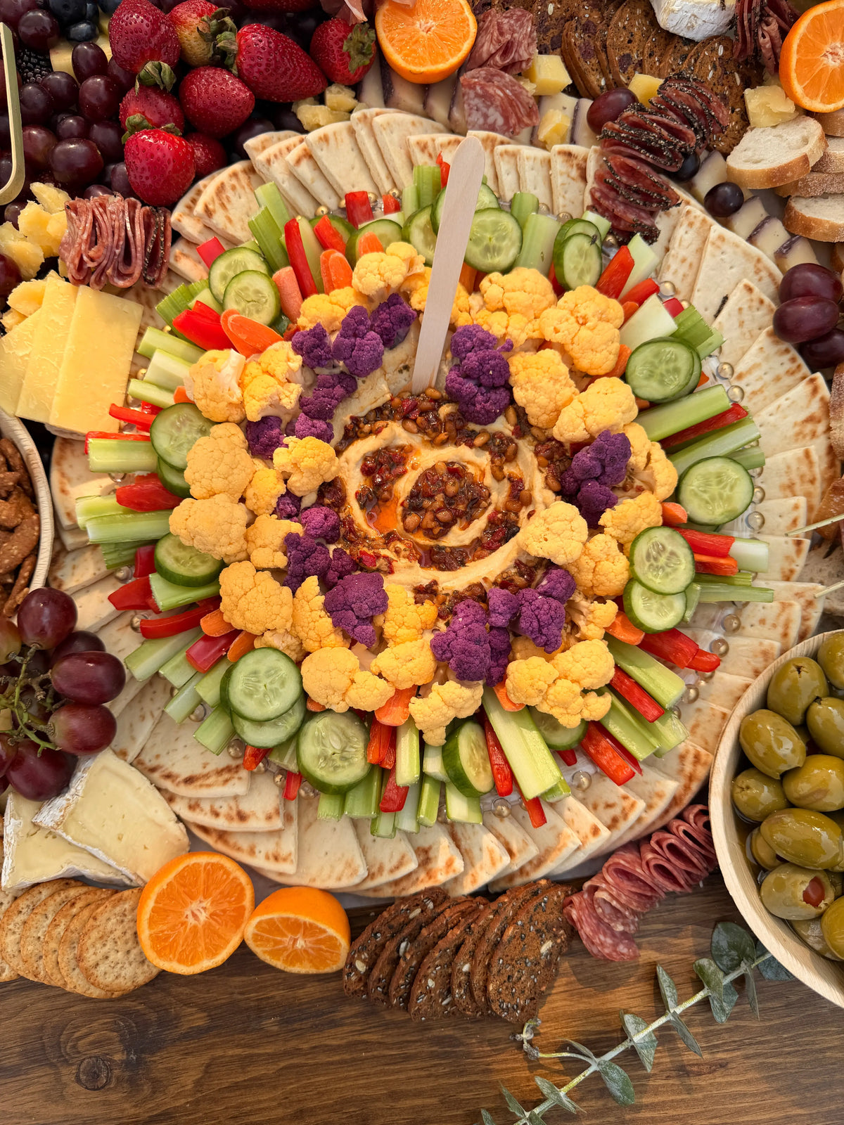 Hummus and pita spread Yumms Charcuterie