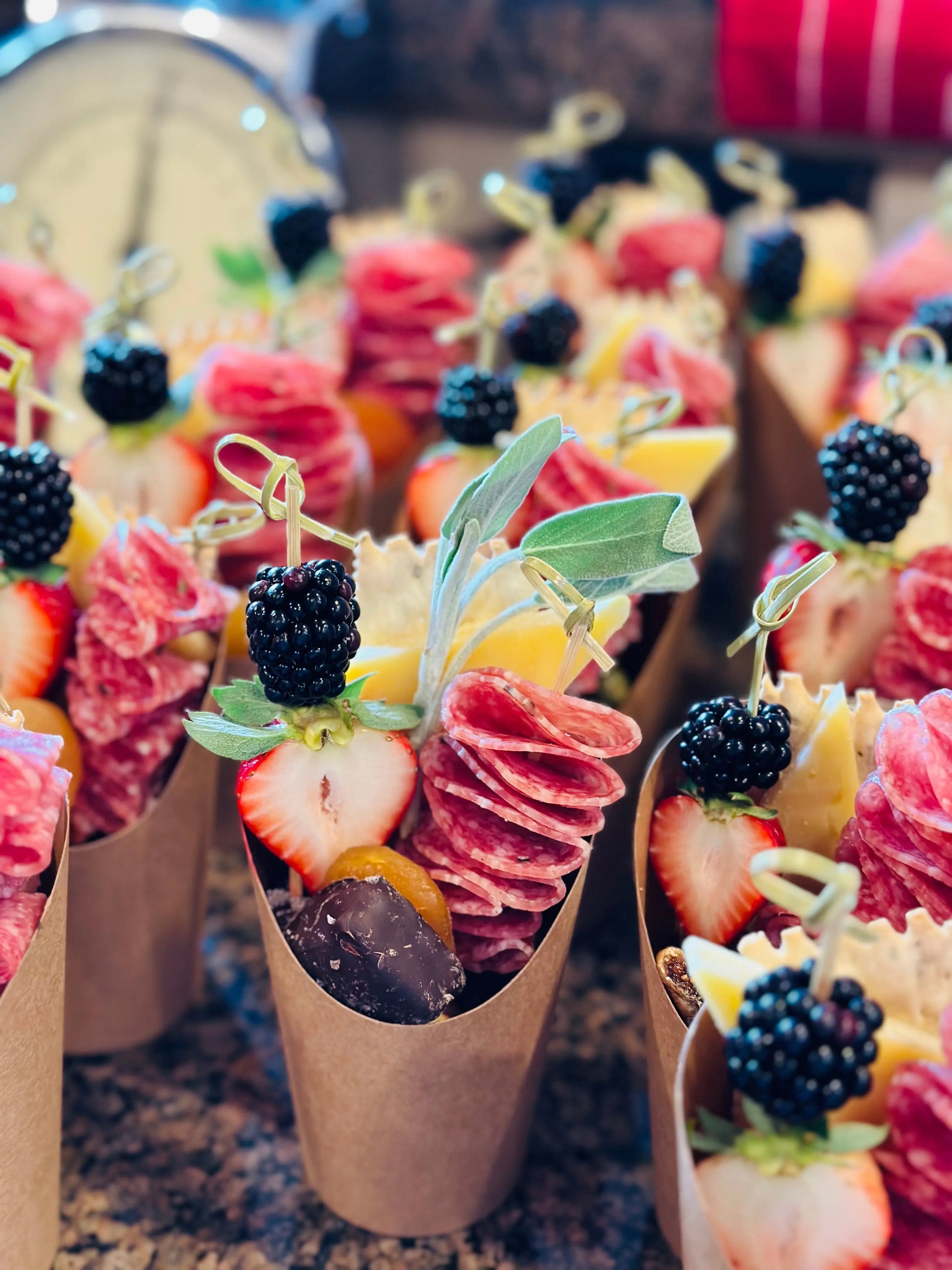 Charcuterie Cups  (30 Minimum) Rachel@yummscharcuterie.com